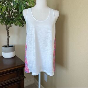 Vineyard Vines Performance White Painted Whale Tail Work Out Tank Shirt Small